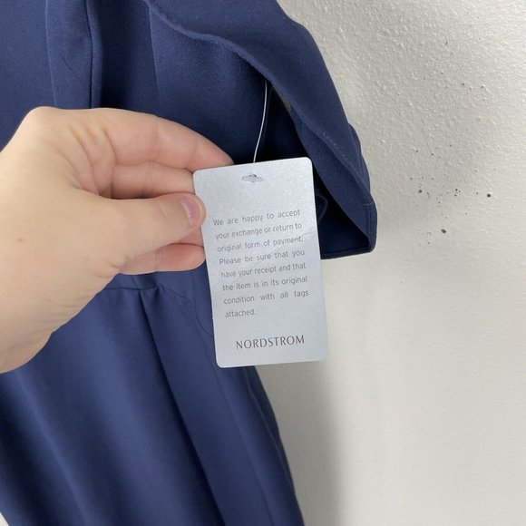 WAYF The Gabrielle Strapless Trumpet Gown Navy Blue Women's XXS Off The Shoulder - Picture 10 of 10